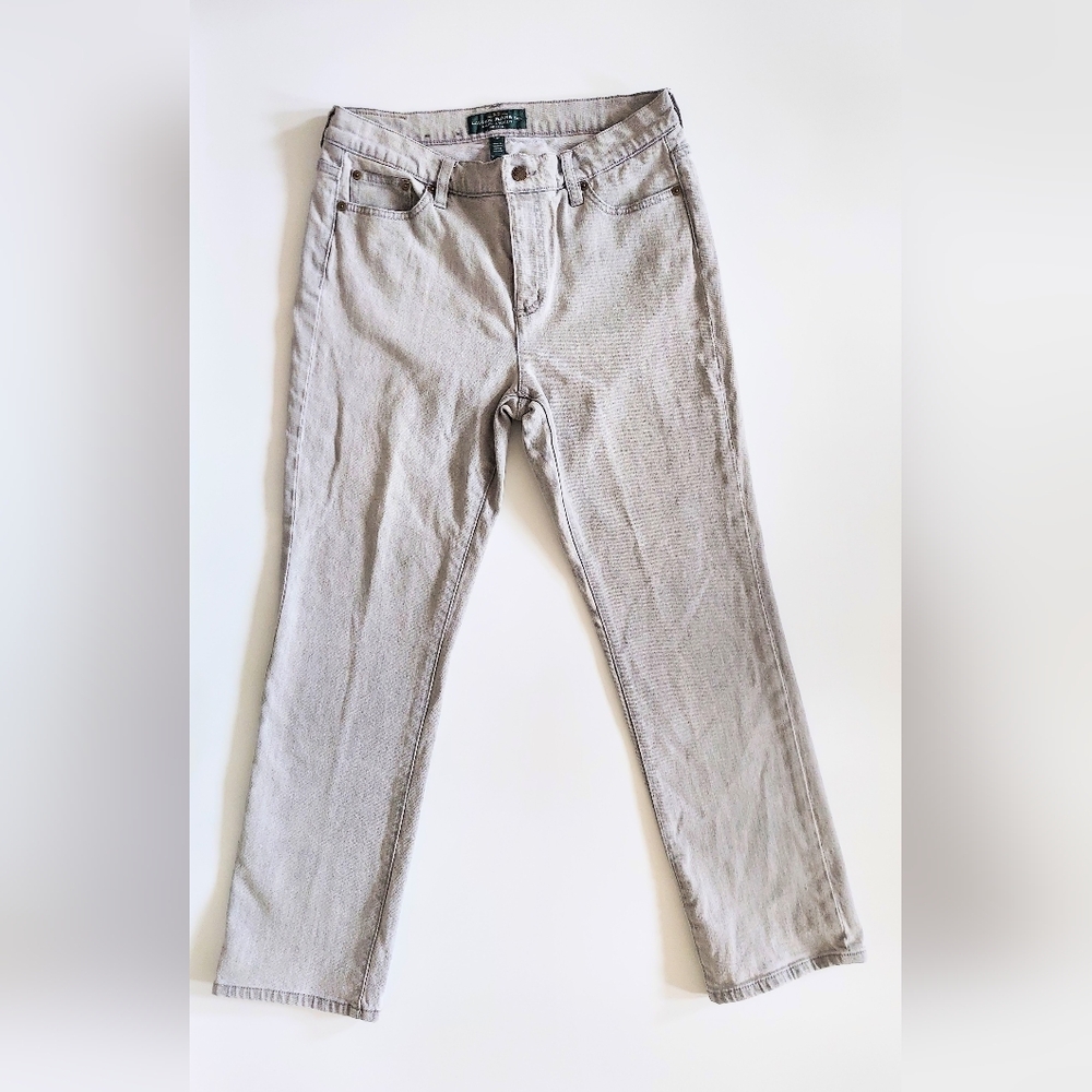 Lauren Ralph Lauren Jeans Co Petites Straight Leg Jeans Gray Size 10P